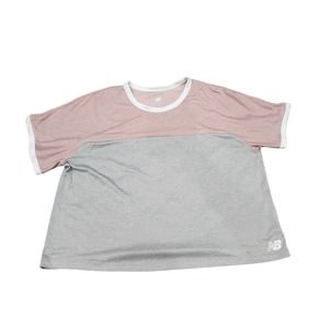 New balance Grey women's size large crop shirt with mesh top